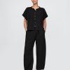 Pantaloni Easy Barrel din tifon de bumbac Pantaloni Easy Barrel din tifon de bumbac