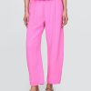 Pantaloni Easy Barrel din tifon de bumbac Pantaloni Easy Barrel din tifon de bumbac