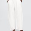 Pantaloni Easy Barrel din tifon de bumbac Pantaloni Easy Barrel din tifon de bumbac