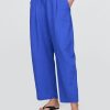 Pantaloni Easy Barrel din tifon de bumbac Pantaloni Easy Barrel din tifon de bumbac