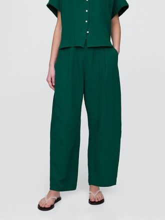 Pantaloni Easy Barrel din tifon de bumbac