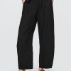 Pantaloni Easy Barrel din tifon de bumbac Pantaloni Easy Barrel din tifon de bumbac
