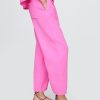 Pantaloni Easy Barrel din tifon de bumbac Pantaloni Easy Barrel din tifon de bumbac