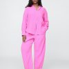 Pantaloni Easy Barrel din tifon de bumbac Pantaloni Easy Barrel din tifon de bumbac