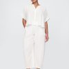 Pantaloni Easy Barrel din tifon de bumbac Pantaloni Easy Barrel din tifon de bumbac