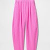 Pantaloni Easy Barrel din tifon de bumbac Pantaloni Easy Barrel din tifon de bumbac