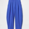 Pantaloni Easy Barrel din tifon de bumbac Pantaloni Easy Barrel din tifon de bumbac