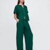 Pantaloni Easy Barrel din tifon de bumbac Pantaloni Easy Barrel din tifon de bumbac