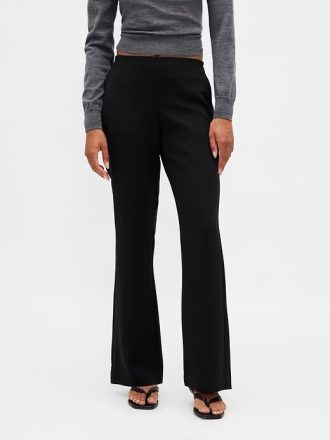 Pantaloni evazați din twill cu talie joasă