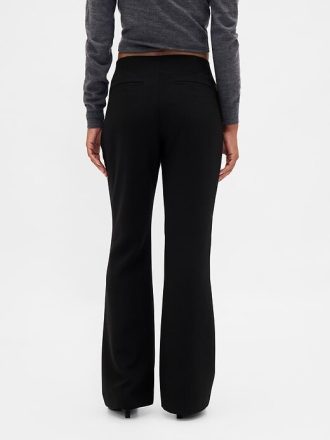 Pantaloni evazați din twill cu talie joasă