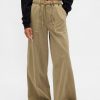 Pantaloni largi cu talie medie Pantaloni largi cu talie medie
