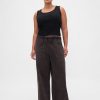 Pantaloni largi cu talie medie Pantaloni largi cu talie medie