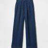 Pantaloni largi din denim Crinkle Gauze pentru copii
