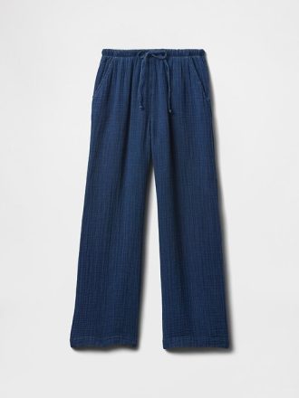 Pantaloni largi din denim Crinkle Gauze pentru copii