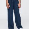 Pantaloni largi din denim Crinkle Gauze pentru copii
