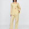 Pantaloni largi din poplin din bumbac organic