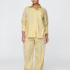 Pantaloni largi din poplin din bumbac organic
