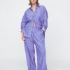 Pantaloni largi din poplin din bumbac organic Pantaloni largi din poplin din bumbac organic