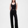 Pantaloni largi din tricot dublu cu talie mare Pantaloni largi din tricot dublu cu talie mare