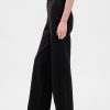 Pantaloni largi din tricot dublu cu talie mare Pantaloni largi din tricot dublu cu talie mare