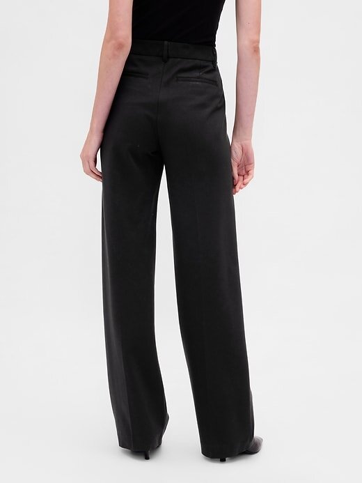 Pantaloni largi din tricot dublu cu talie mare Pantaloni largi din tricot dublu cu talie mare