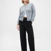 Pantaloni largi din tricot dublu cu talie mare Pantaloni largi din tricot dublu cu talie mare