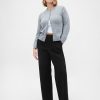 Pantaloni largi din tricot dublu cu talie mare Pantaloni largi din tricot dublu cu talie mare