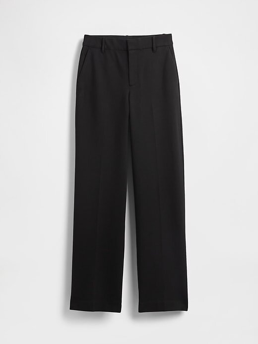 Pantaloni largi din tricot dublu cu talie mare Pantaloni largi din tricot dublu cu talie mare