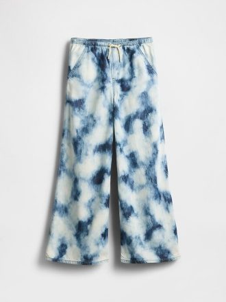 Pantaloni largi pentru copii, ultrasoft, din denim tie-dye