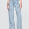 Pantaloni largi UltraSoft din denim cu talie medie