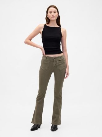 Pantaloni lungi și slabi de sarg cu talie joasă