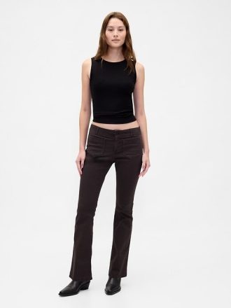 Pantaloni lungi și slabi de sarg cu talie joasă