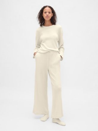 Pantaloni PJ cu picioare largi Waffle