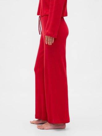 Pantaloni PJ cu picioare largi Waffle