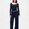 Pantaloni PJ cu picior largi Mini Rib Pantaloni PJ cu picior largi Mini Rib