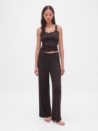 Pantaloni PJ cu picior largi Mini Rib