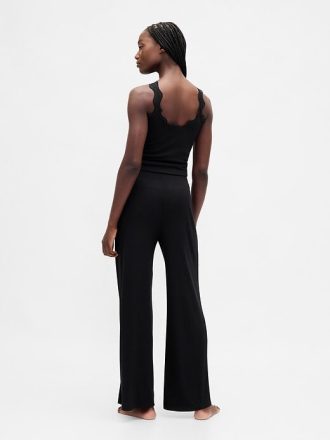 Pantaloni PJ cu picior largi Mini Rib