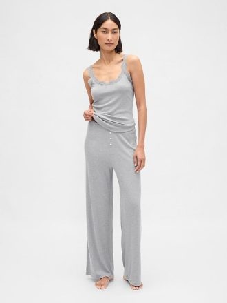 Pantaloni PJ cu picior largi Mini Rib