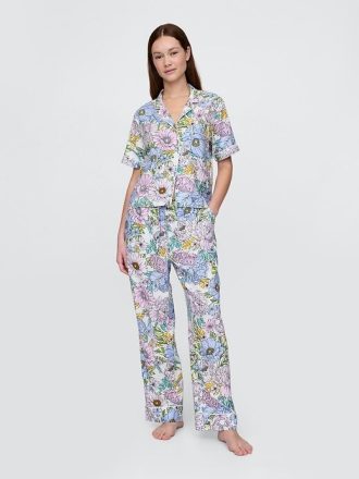 Pantaloni PJ din amestec de in