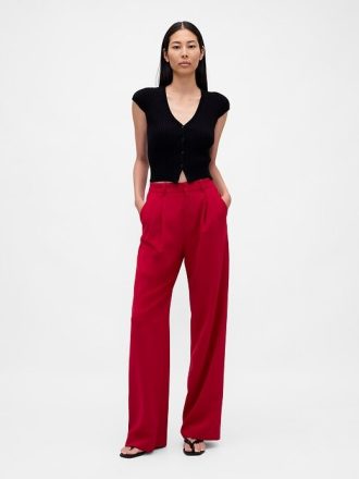 Pantaloni plisați cu talie înaltă 365