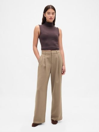 Pantaloni plisați cu talie înaltă 365