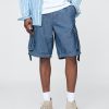 Pantaloni scurți cargo din denim largi de 11 inchi