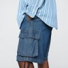 Pantaloni scurți cargo din denim largi de 11 inchi