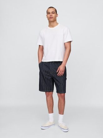 Pantaloni scurți Carpenter cu dungi largi din denim din anii 90