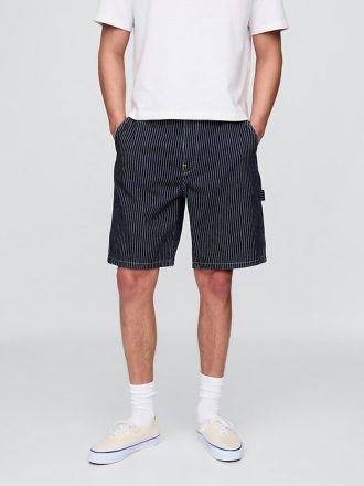 Pantaloni scurți Carpenter cu dungi largi din denim din anii 90