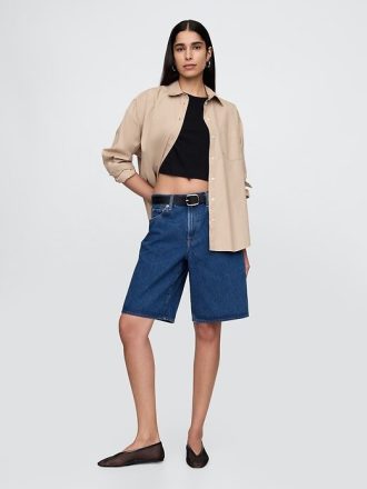 Pantaloni scurți din denim cu lungime medie de 11 inchi