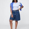 Pantaloni scurți din denim cu lungime medie de 11 inchi Pantaloni scurți din denim cu lungime medie de 11 inchi