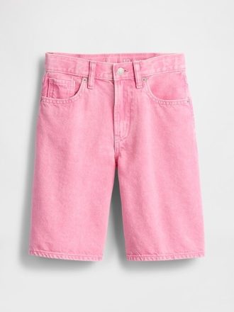 Pantaloni scurți din denim cu paragate cu talie medie pentru copii