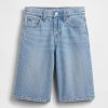 Pantaloni scurți din denim cu paragate cu talie medie pentru copii
