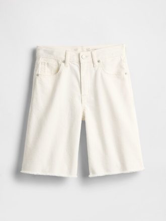 Pantaloni scurți din denim cu paragate cu talie medie pentru copii